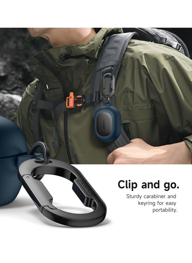 for Bose QuietComfort Earbuds Case 2024, Magnetic Bumper, Rugged Shockproof Protective Cover with Carabiner & Cleaning Kit & Removal Tool, Blue  - Image 5