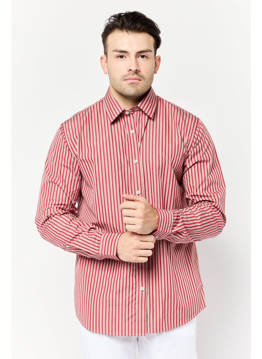ESPRIT Men Regular Fit Stripe Long Sleeve Casual Shirt, Multicolor  - Image 1