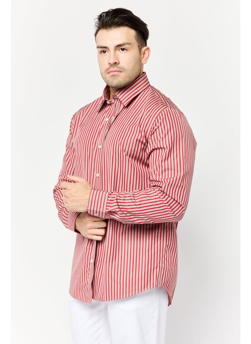 ESPRIT Men Regular Fit Stripe Long Sleeve Casual Shirt, Multicolor  - Image 3