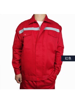 Generic Long-sleeved reflective strip overalls men's factory workshop workers coat spring and autumn tooling auto repair clothing maintenance building wear-resistant  - Image 1