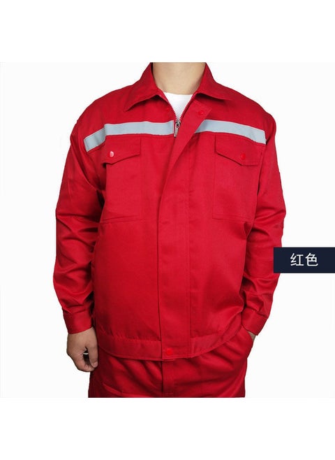 Long-sleeved reflective strip overalls men's factory workshop workers coat spring and autumn tooling auto repair clothing maintenance building wear-resistant