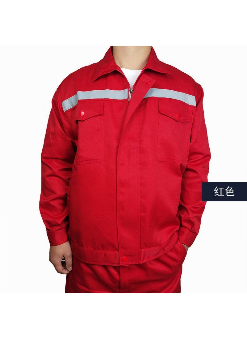 Generic Long-sleeved reflective strip overalls men's factory workshop workers coat spring and autumn tooling auto repair clothing maintenance building wear-resistant  - Image 1