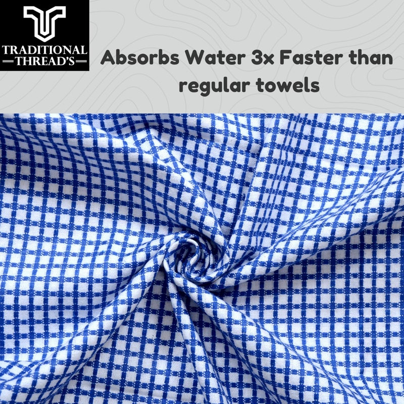 Traditional Thread's 100% Cotton Large Size Bath Towel | Ultra Soft,Absorbent,Light Weight & Quick Dry Towel for Bath, Travel, Gym, Beach |Towels for bath large size |Cotton towel | 30 X 60 (Set of 3) - Image 4