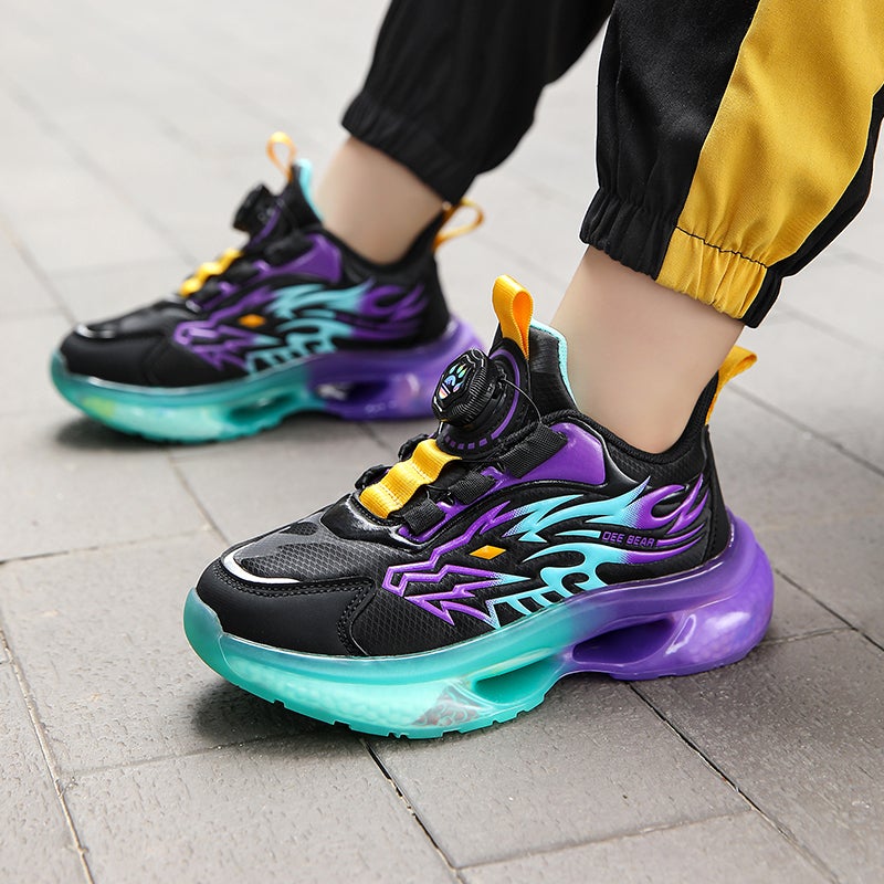 Boys Shoes Leather Children'S Sneaker Popcorn Soft Bottom Running Shoes - Image 3