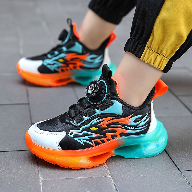 Boys Shoes Leather Children'S Sneaker Popcorn Soft Bottom Running Shoes - Image 4