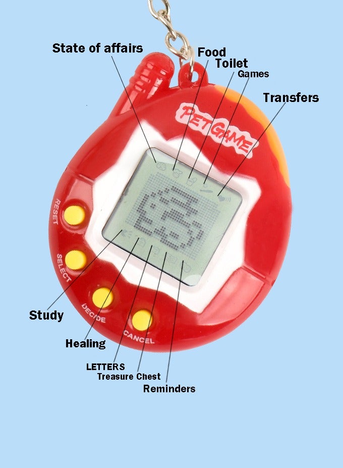 لعبة الحيوانات الأليفة الافتراضية، ألعاب الحيوانات الأليفة الإلكترونية، آلة الألعاب المحمولة الرجعية، الأزرق - Image 3