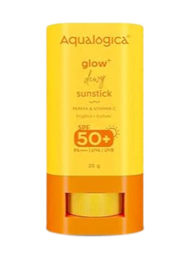 Aqualogica Glow+ Dewy Lightweight & Hydrating Sunscreen Sunstick with SPF 50+ & PA++++ - For Normal, Dry & Combination Skin of Women & Men -20g  - Image 1