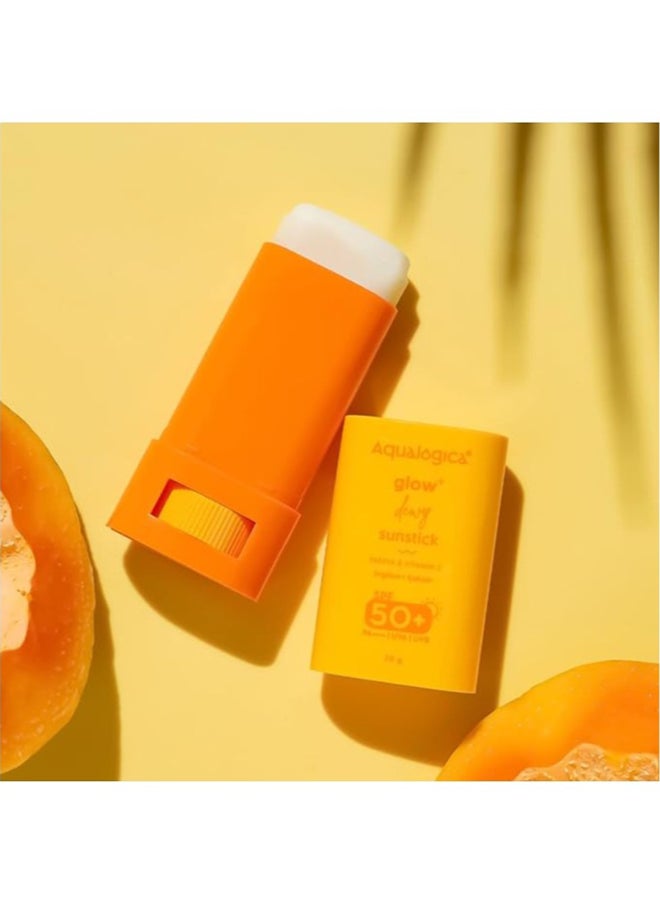 Aqualogica Glow+ Dewy Lightweight & Hydrating Sunscreen Sunstick with SPF 50+ & PA++++ - For Normal, Dry & Combination Skin of Women & Men -20g  - Image 2