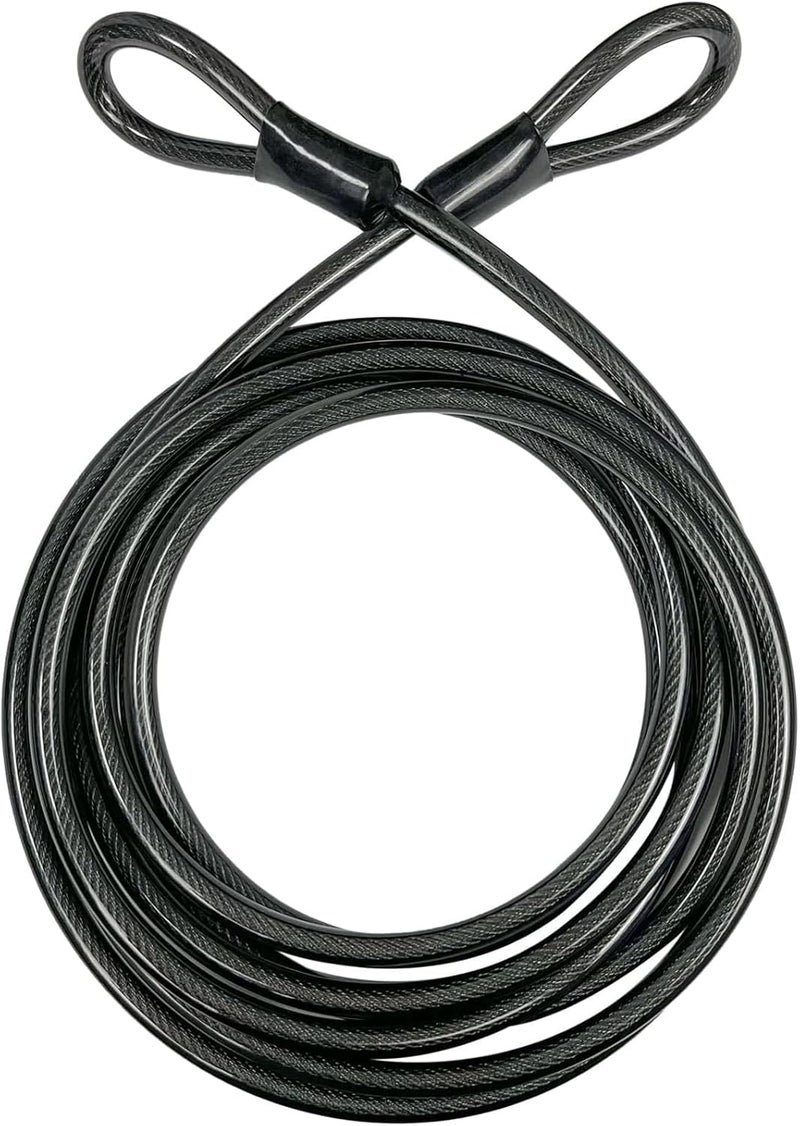 DELSWIN Heavy Duty Security Cable with Loops - 30FT Long Bike Lock Cable, 3/8 Inch (10mm) Thick Cut-Resistant Braided Steel Cables, Vinyl Coated for Bicycle, Boat, Kayak, Generator, Outdoor Patio Set - Image 1