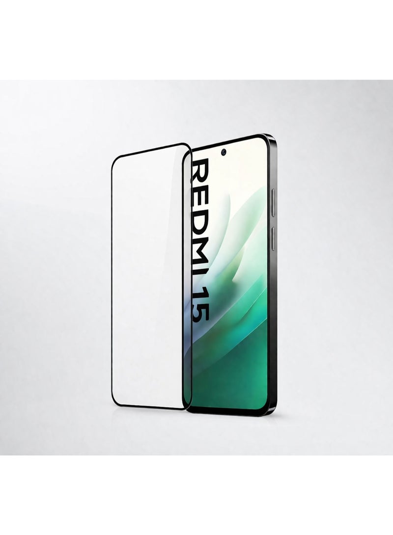 أميغو اسكرينة شاشه لهاتف Redmi 15 – ريدمي 15، زجاج مقوّى عالي الجوده بدرجة صلابة 9H، يوفر حمايه من الخدوش والصدمات اليوميه مع خاصية ESD Anti-Static للمساعدة في تقليل جذب الأتربه والغبار أثناء التركيب. - Image 1