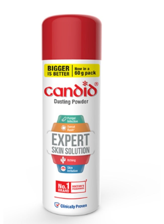 Candid Dusting Powder 60 g – Expert Antifungal Skin Protection for Itch Relief, Sweat Control & All-Day Freshness - Image 1