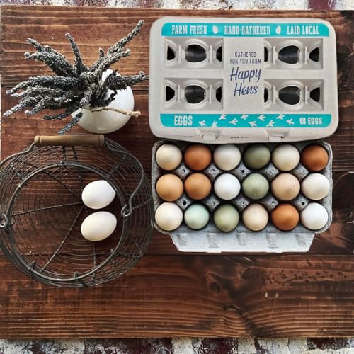Henlay 18-Pack Farm Fresh Egg Cartons – Recycled Paper cardboard, Cute Printed Design, Reusable & Durable – Holds up to XL Chicken Eggs – Eco-Friendly Storage for Backyard & Homestead Eggs - 50 Pack - Image 2