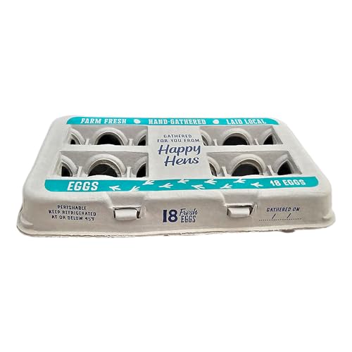 Henlay 18-Pack Farm Fresh Egg Cartons – Recycled Paper cardboard, Cute Printed Design, Reusable & Durable – Holds up to XL Chicken Eggs – Eco-Friendly Storage for Backyard & Homestead Eggs - 50 Pack - Image 3