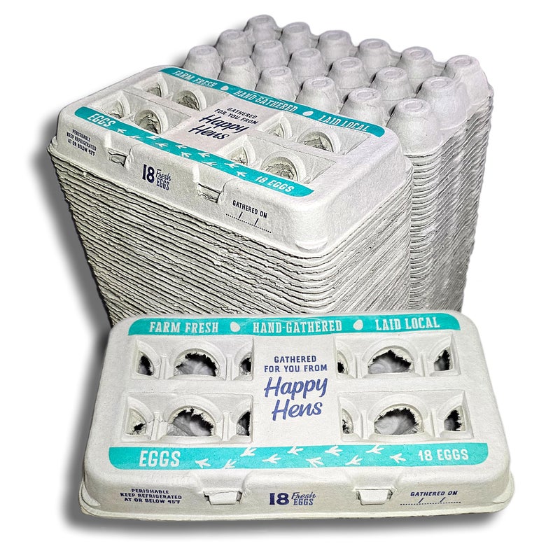 Henlay 18-Pack Farm Fresh Egg Cartons – Recycled Paper cardboard, Cute Printed Design, Reusable & Durable – Holds up to XL Chicken Eggs – Eco-Friendly Storage for Backyard & Homestead Eggs - 50 Pack - Image 5