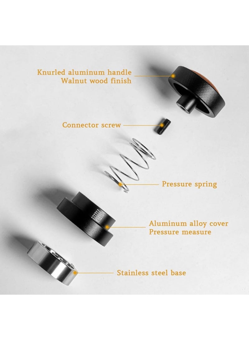 Barakah مكبس إسبريسو 53 مم، مكبس يدوي مزود بنابض مع وظيفة التسوية التلقائية، قاعدة من الفولاذ المقاوم للصدأ لتوزيع متساوٍ، مقبض غير قابل للانزلاق، يناسب سلال فلتر 53-54 مم - Image 5