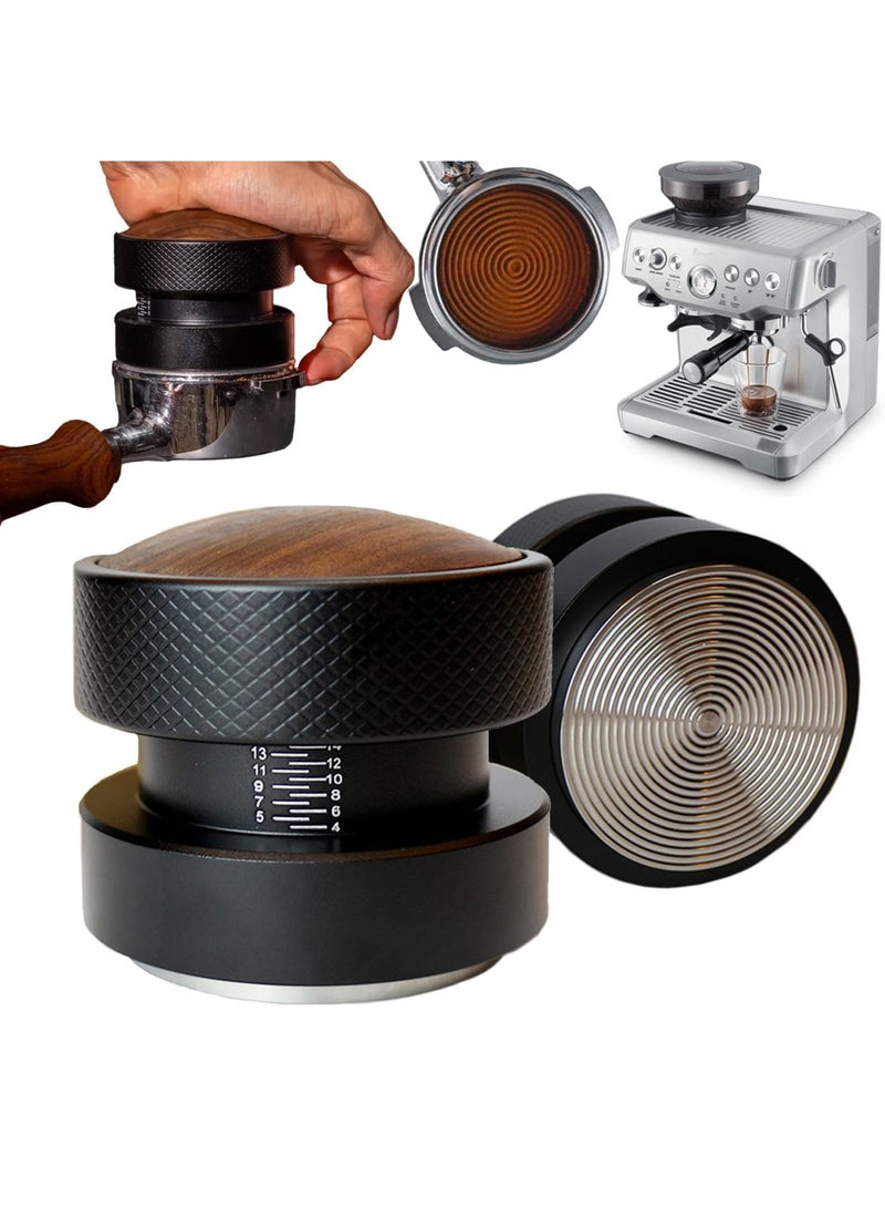 Barakah مكبس إسبريسو 53 مم، مكبس يدوي مزود بنابض مع وظيفة التسوية التلقائية، قاعدة من الفولاذ المقاوم للصدأ لتوزيع متساوٍ، مقبض غير قابل للانزلاق، يناسب سلال فلتر 53-54 مم - Image 1