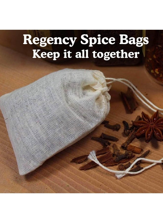 Regency Wraps 100% Cotton Drawstring Bag, Pouches for Enclosing Bulk Spices, Tea, Potpourri, and Jewelry, 100% Cotton Mini Bags, 3" x 4", Pack of 4, Natural - Image 2