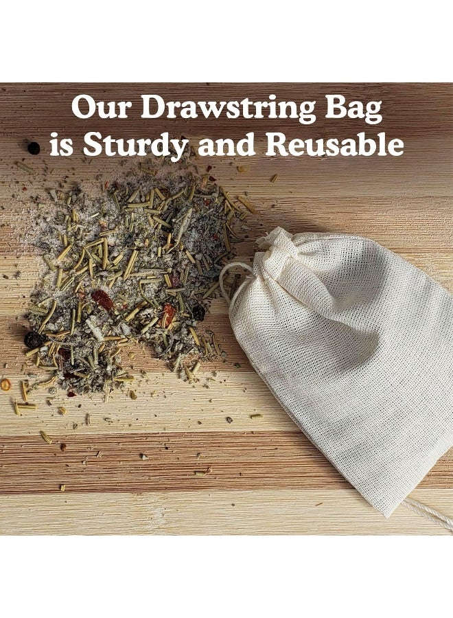 Regency Wraps 100% Cotton Drawstring Bag, Pouches for Enclosing Bulk Spices, Tea, Potpourri, and Jewelry, 100% Cotton Mini Bags, 3" x 4", Pack of 4, Natural - Image 5