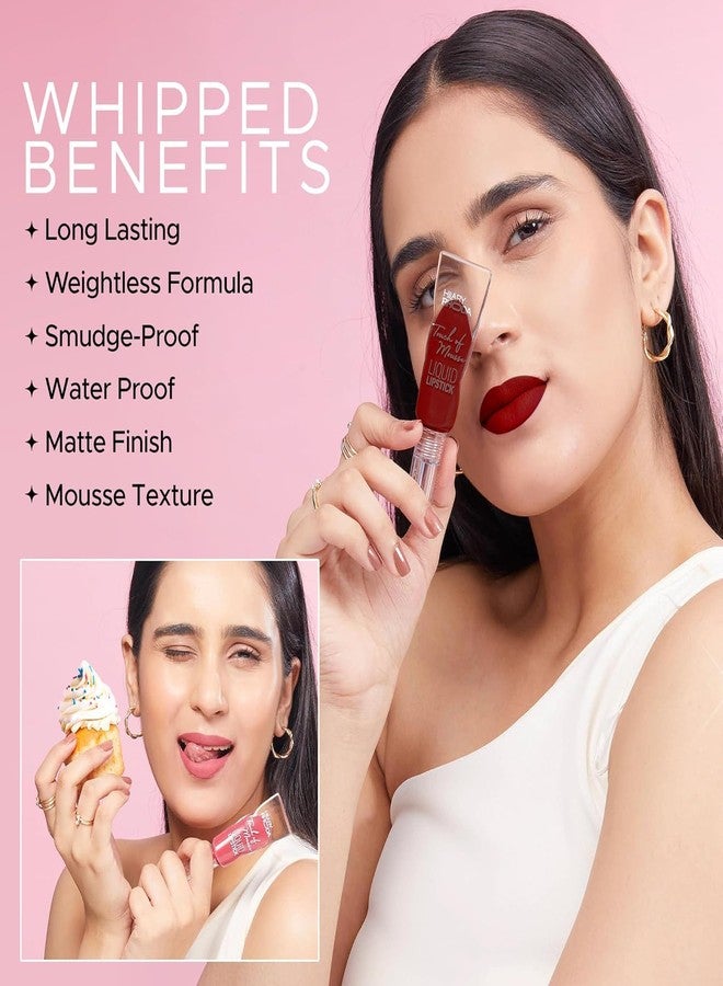 PREMIUM Touch Of Mousse Lipstick | Matte Finish & Long Lasting | Infused with Vitamin E | Weightless & Liquid Lipstick with Mousse Finish | Smudge & Water Proof | Vegan - 5ml (Wild Wine - Shade 10)-SH7711 - Image 5