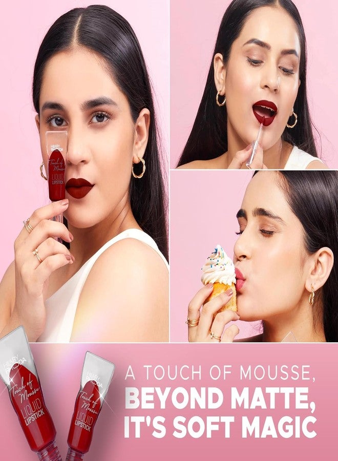 PREMIUM Touch Of Mousse Lipstick | Matte Finish & Long Lasting | Infused with Vitamin E | Weightless & Liquid Lipstick with Mousse Finish | Smudge & Water Proof | Vegan - 5ml (Wild Wine - Shade 10)-SH7711 - Image 3