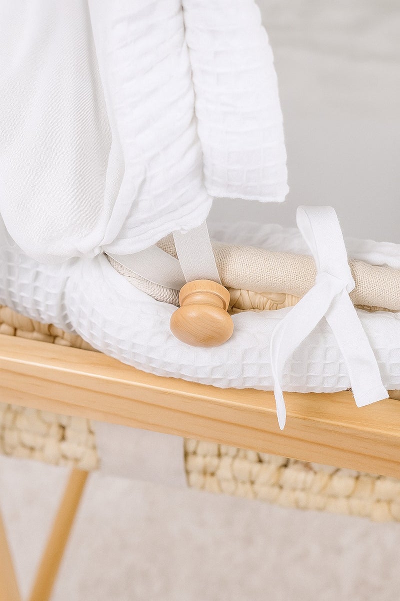Kikibebe Natural Wooden Moses Basket – Portable Baby Bed for Newborns - Image 3