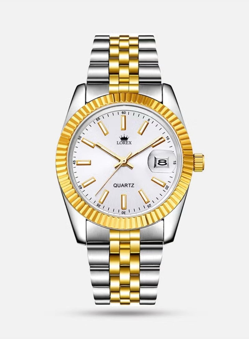 لوركس طقم ساعتين للرجل والمرأة مقاومة للماء وبتصميم عصري - Image 2