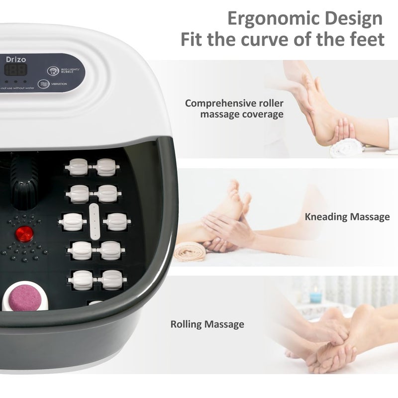 drizo Foot Spa Bath Massager with Heat, Temperature Control, Jets, Vibration, 16 OZ Tea Tree Oil Foot Soak Epsom Salt, Foot Bath Soak Tub with 22 Massage Rollers for Relaxation(2025 Upgraded) - Image 4