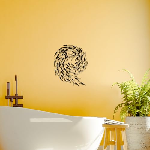 Rajukit Metal Fish Wall Art–Swirling School of Fish Wall Decor–Ocean-Themed Decor for Living Room,Bathroom,or Coastal Spaces - Image 5