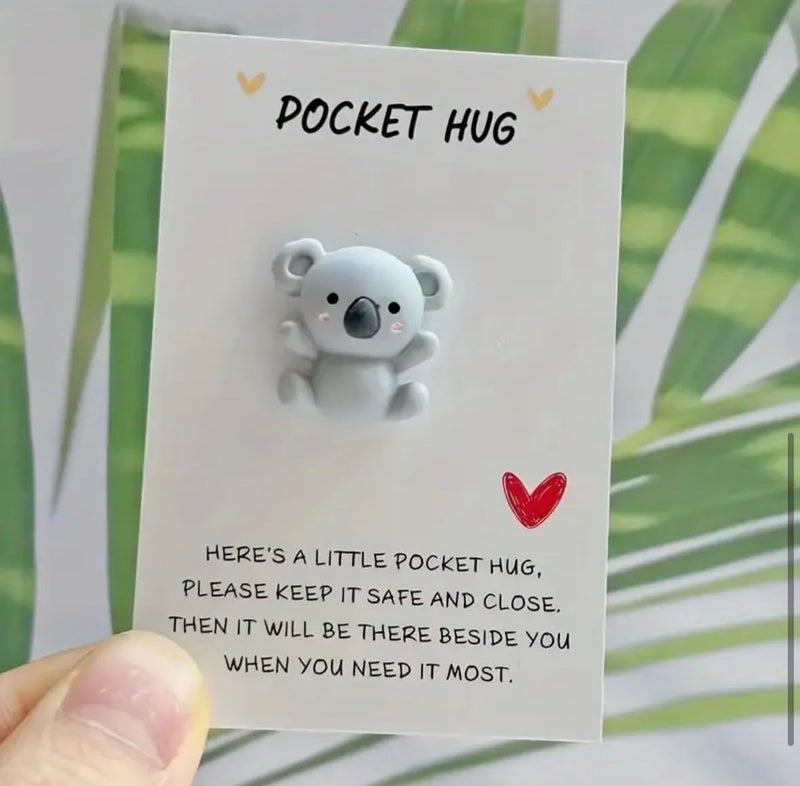 WARMINGO DE 2 Pc Pocket Hug Gift Cards | Cute Teddy & Heart Design | Mini Love Token for Girlfriend, Boyfriend, Husband, Wife | Valentine’s Day & Anniversary Romantic Gift | Long Distance Relationship Gifts - Image 4