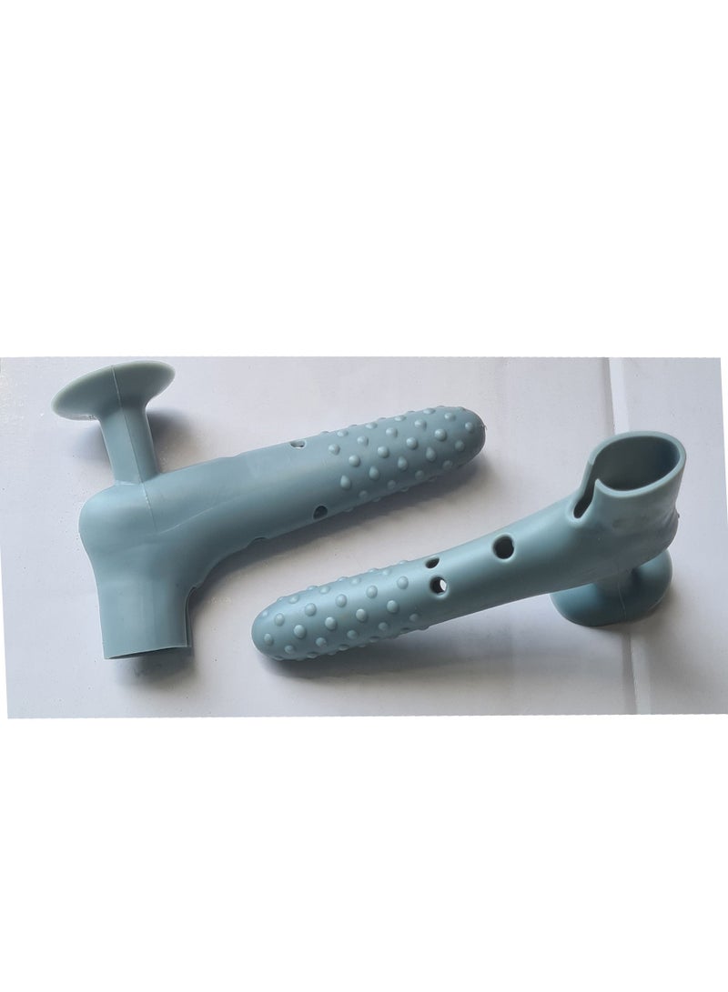 Set of 2 Door Handle Cover Anti Wall Collision Grey - Image 2