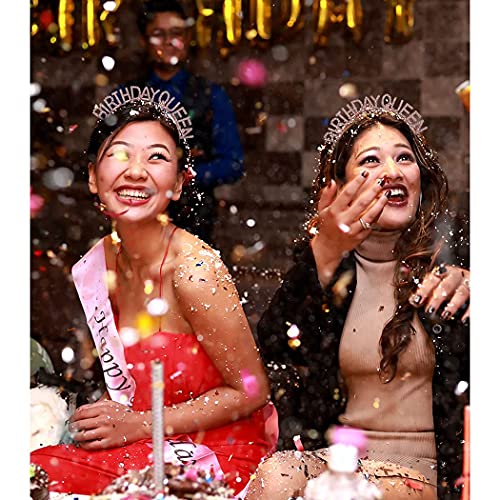 AOPRIE Birthday Crown for Women - Rose Gold Tiara for Girls - Princess Crown Rhinestone Happy Birthday Accessory - Image 3
