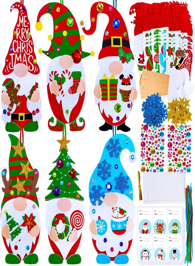 Winlyn 24 Sets Christmas Craft Kits - Winter Crafts DIY Gnome Ornaments & Decorations Art Sets with Foam Stickers for Kids Holiday Seasonal Home & Classroom Activities Party Favors - Image 1