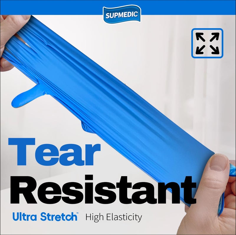 Supmedic Disposable Nitrile Gloves, 5 mil Powder-Free Latex-Free Food Safe Non-Sterile Exam Cooking Cleaning Glove (Medium) - Image 4