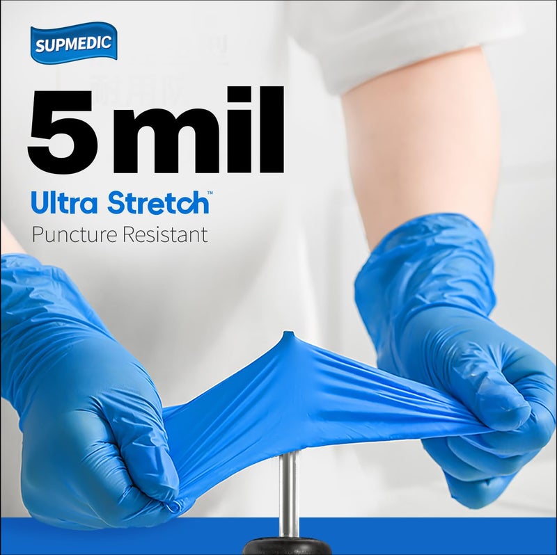 Supmedic Disposable Nitrile Gloves, 5 mil Powder-Free Latex-Free Food Safe Non-Sterile Exam Cooking Cleaning Glove (Medium) - Image 2