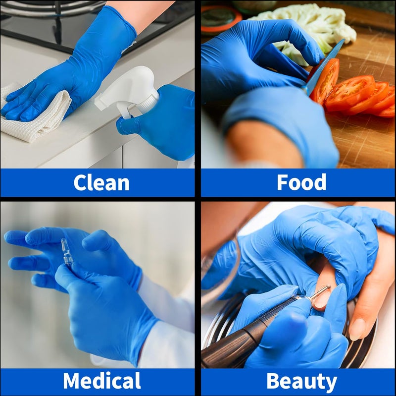 Supmedic Disposable Nitrile Gloves, 5 mil Powder-Free Latex-Free Food Safe Non-Sterile Exam Cooking Cleaning Glove (Medium) - Image 5