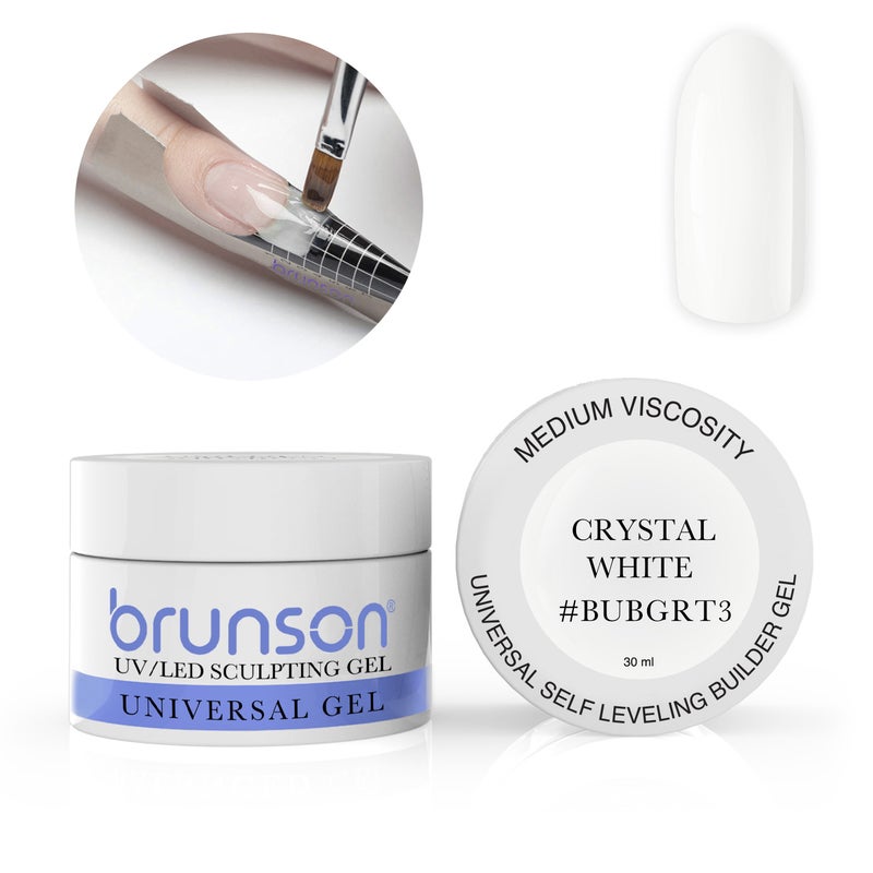 Brunson Builder Gel in Jar 30ml Professional Sculpting Builder Gel for Nail Extensions Overlays and 3D Nail Art UV LED Self Leveling Gel for Long Lasting High Gloss Nails