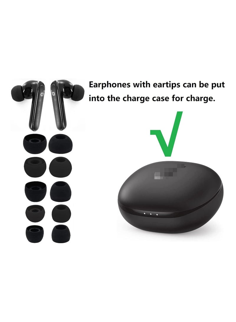 3pairs Ear Tips for Soundcore Life P2 Mini Silicone Earbuds Replacement for Earbuds S/M/L-Black  - Image 2