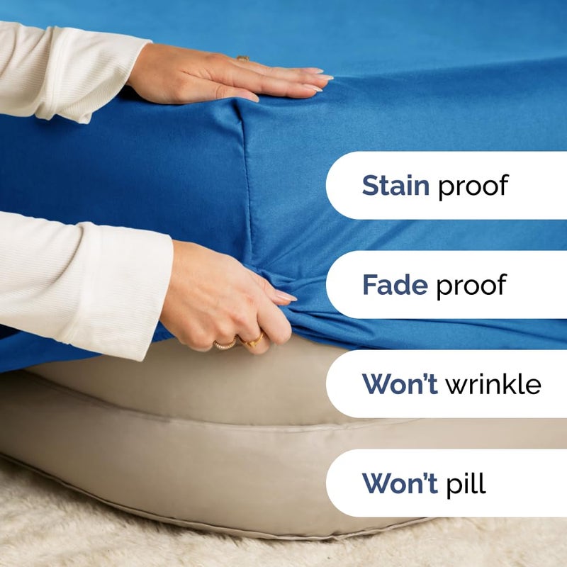 CGK Unlimited Extra Deep Cal King Fitted Sheet - Hotel Luxury Single Fitted Sheet Only - Easily Fits 18 inch to 24 inch Mattress - Soft  Wrinkle Free  Breathable & Comfy Extra Deep Pockets Royal Blue Fitted Sheet  - Image 4