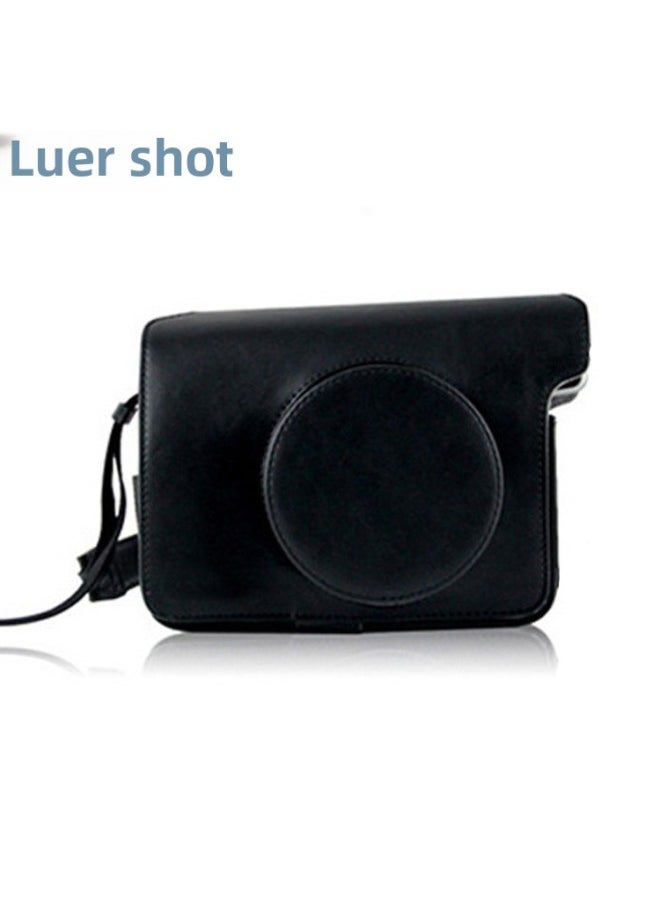 Generic Spot Hot-selling Wide300 Camera Bag Retro Fit Bag PU Photography Bag Camera Protection Case-Color:Black  - Image 1