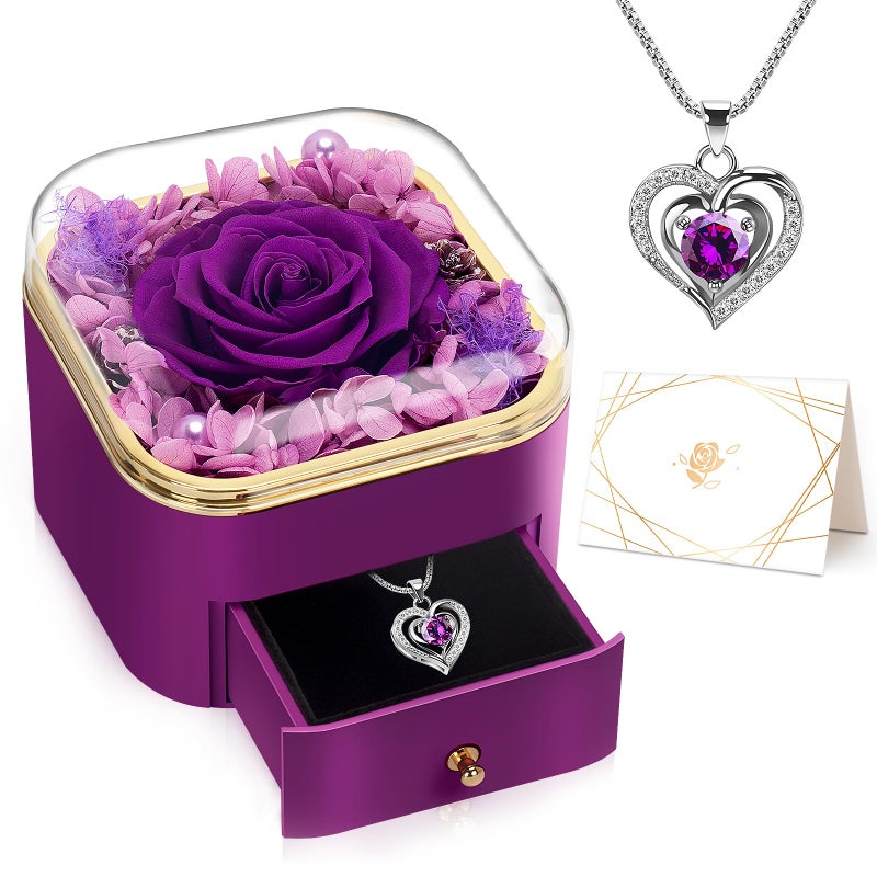 YEEBAY Preserved Flowers Gift for Mom Grandma Women Real Rose for WifeHer Ideal Gift for Mothers Day Birthday Valentines Day  Christmas