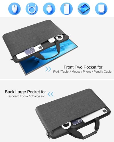 Losong 24 Inch Portable Monitor Case, 23.8-24 inch Laptop Protective Carrying Cover with PU Handle, Large Accessory Pocket and Water Resistant for Travel Monitor Bag Display Screen Sleeve, Black - Image 2