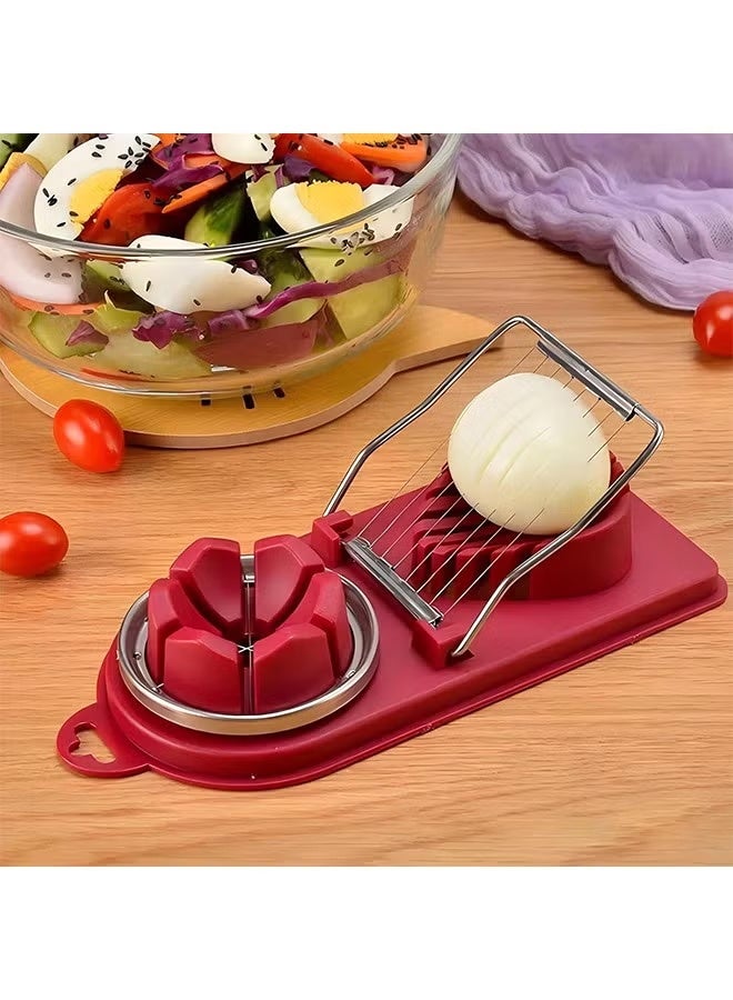 Multi-function Egg Slicer Peeler, 2 Modes Cutter for Egg Fruit Vegetable - Image 4