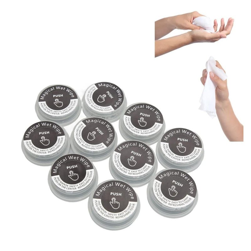 Ncry Magical Wet Wipe TissueFace Towel Disposable Expands with water Multi Use Ideal For Travel CampingPress Wipe Portable Tissue5 PCS - Image 3