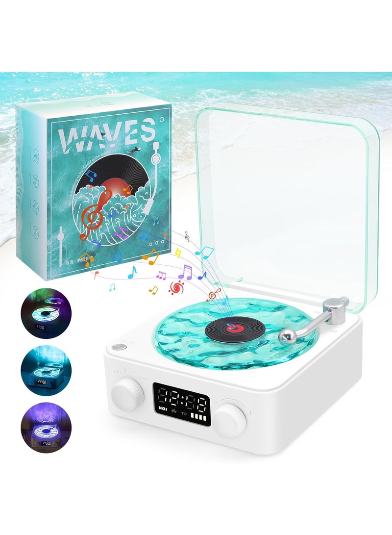 To pour Bluetooth Speaker With Moving Water Wave Lights & Radio – 360° Stereo Sound, Ambient Light For Home Decor & Bedroom - Image 1