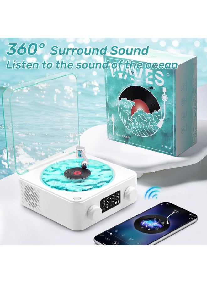 To pour Bluetooth Speaker With Moving Water Wave Lights & Radio – 360° Stereo Sound, Ambient Light For Home Decor & Bedroom - Image 2