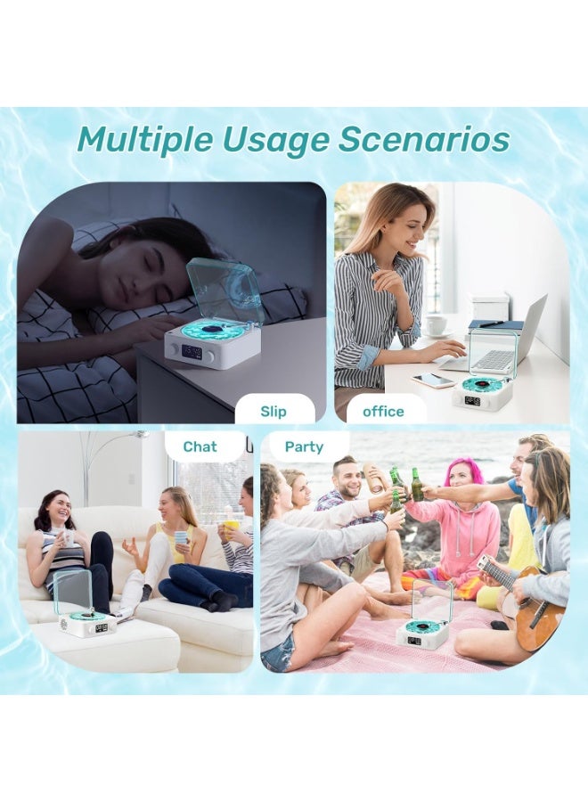 To pour Bluetooth Speaker With Moving Water Wave Lights & Radio – 360° Stereo Sound, Ambient Light For Home Decor & Bedroom - Image 5