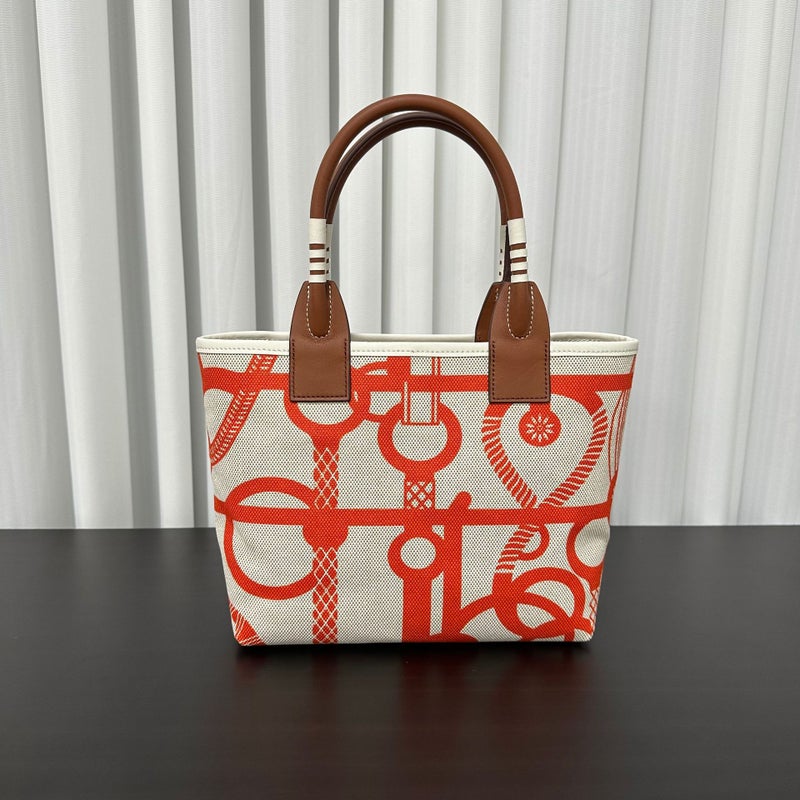 Canvas Top Layer Swift Cowhide Tote Bag Women'S New 2024 Canvas Vegetable Basket Bag Handbag Underarm Bag - Image 5