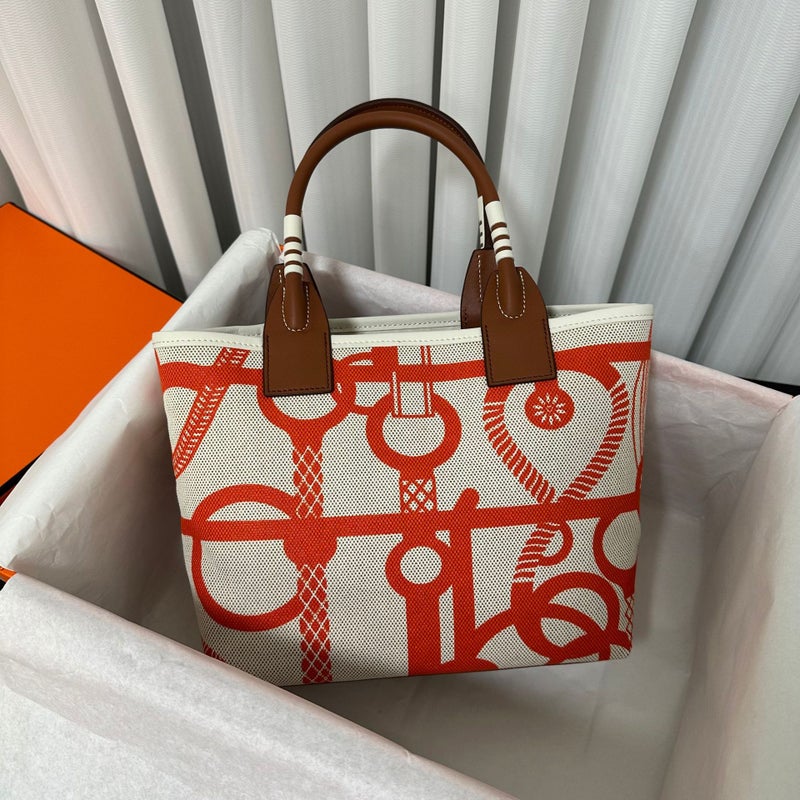 Canvas Top Layer Swift Cowhide Tote Bag Women'S New 2024 Canvas Vegetable Basket Bag Handbag Underarm Bag - Image 3
