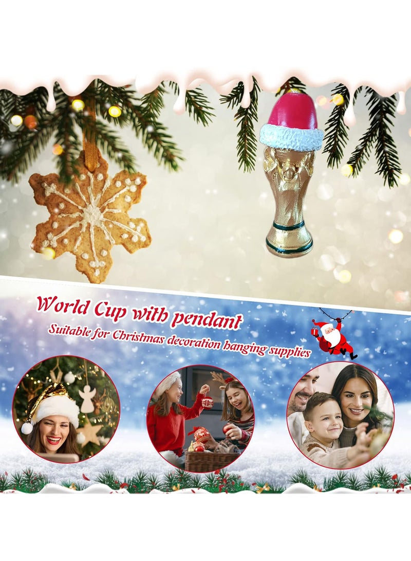 GGOOT Football World Cup Christmas Hat Statues Resin Souvenirs Charms Exquisite Hat Sculpture Drop Ornaments Decorative Christmas Trees Ornaments Christmas Accessories - Image 3
