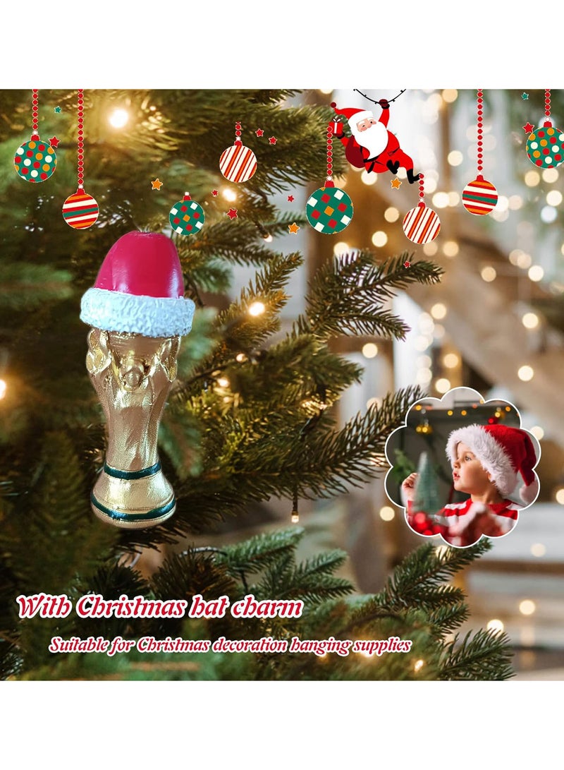 GGOOT Football World Cup Christmas Hat Statues Resin Souvenirs Charms Exquisite Hat Sculpture Drop Ornaments Decorative Christmas Trees Ornaments Christmas Accessories - Image 2